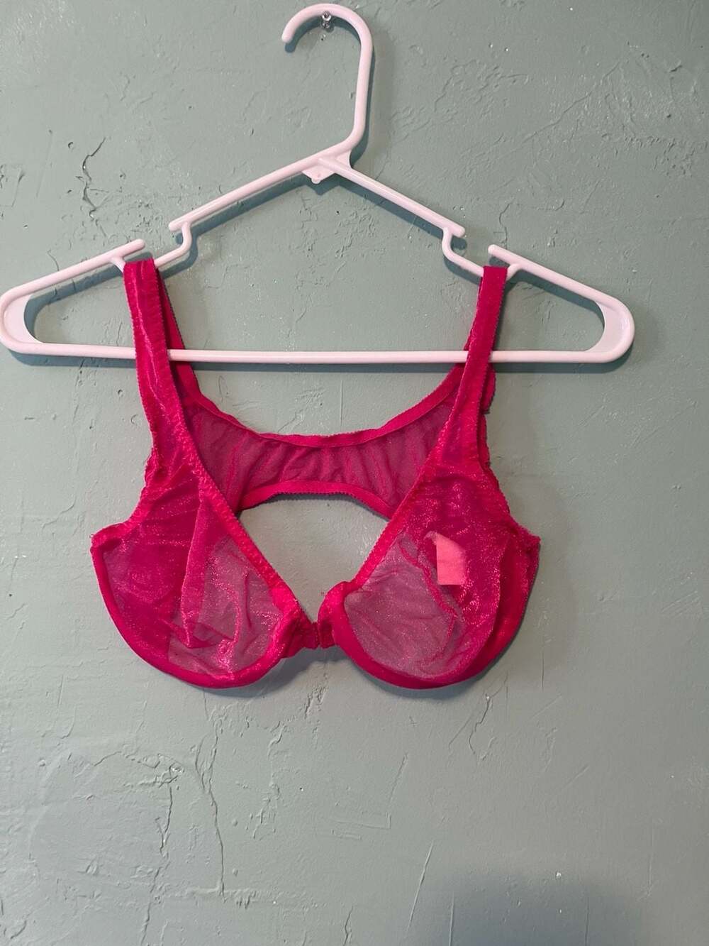 Vintage Victoria’s Secret, hot pink Pink Sheer Front Close Bra